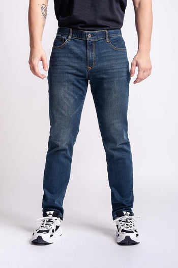 Bossini Mens Woven Denim Jeans - Dark Indigo & Indigo