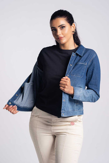 Bossini Ladies Denim Blouse - Indigo