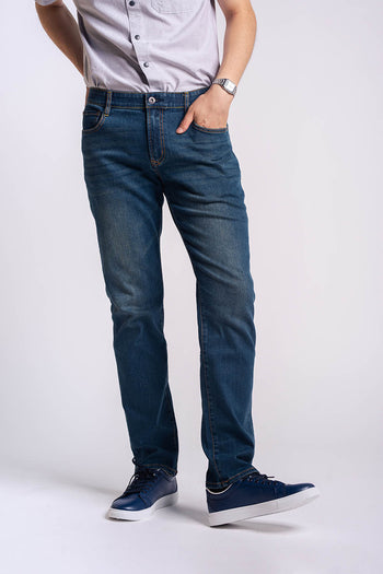 Bossini Mens Woven Denim Jeans - Pal Indigo & Indigo