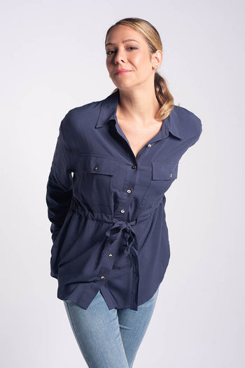 Bossini Ladies Woven Blouse - Dark Blue