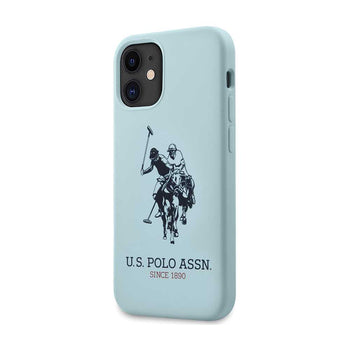U.S.Polo Case for iPhone12 Mini - Liquid Silicone - Blue & White