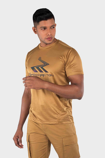 Bossini Mens Knitted T-Shirt - Khaki