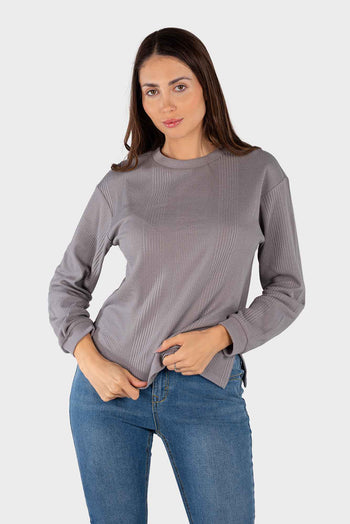 Bossini Ladies Long Sleeve T-Shirt - Grey