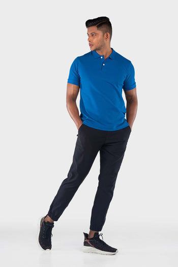 Bossini Mens Knitted Polo Shirt - Blue