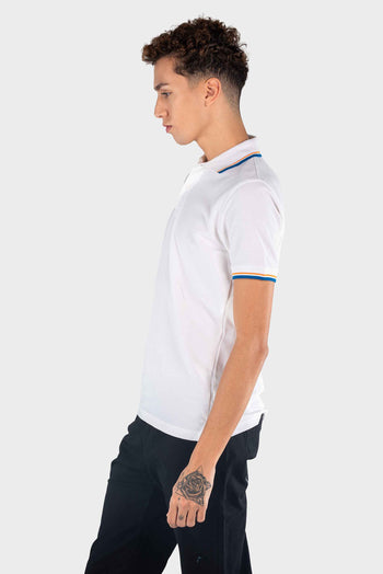 Bossini Mens Knitted Polo Shirt - White