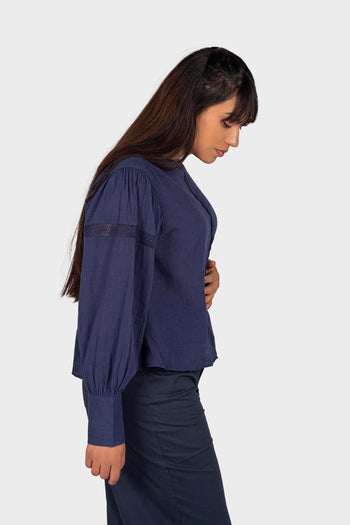 Bossini Ladies Woven Blouse - Blue combo