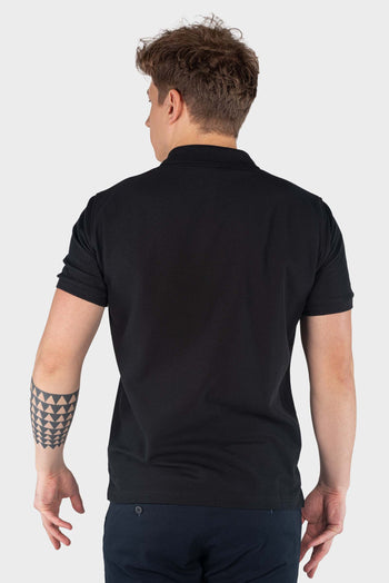 Bossini Mens Knitted Polo Shirt - Black