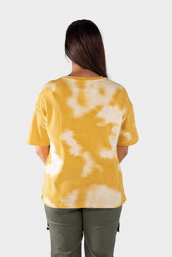 Bossini Ladies Rounded Knitted T-Shirt - Yellow Combo