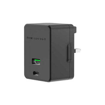 Powerology Dual Port Charger - Ultra-Quick PD 36W - Black