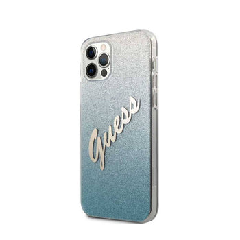 GUESS Script Glitter Gradient iPhone 12 Pro Max (6.7") - Blue