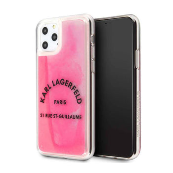 Karl Lagerfeld Glow in the Dark Sand Case For iPhone 11Pro - Grey/Pink