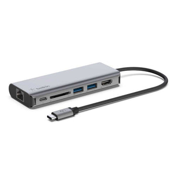 Belkin Connect USB-C 6 in 1 Multiport Adapter - Grey