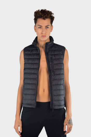 Bossini Mens Woven Down Vest - Black