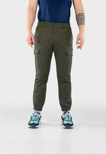 Bossini Mens Stretch Twill Woven Pants - Dark Green