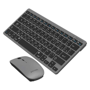 Porodo Bluetooth Keyboard with Mouse - Super Slim - Gray