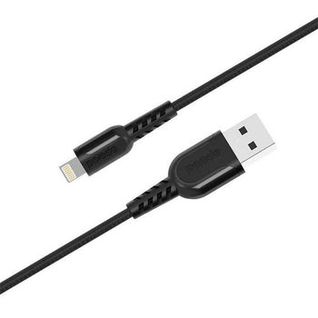 Porodo Lightning Cable - Metal Braided - 1.2m - Black