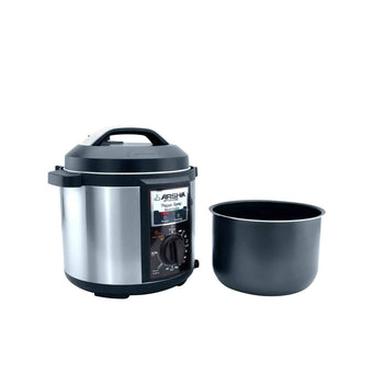 ARSHIA 6L PRESSURE EXPRESS MULTICOOKER,1000W STAINLESS STEEL/ BLACK,NON STICK