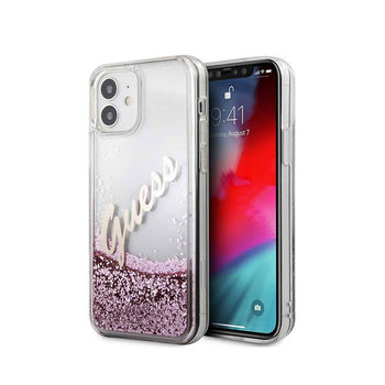 Guess Liquid Glitter Script Hard Case iPhone 12 Mini ( 5.4" )