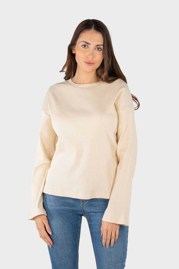 Bossini Ladies Knitted T-Shirt - Beige