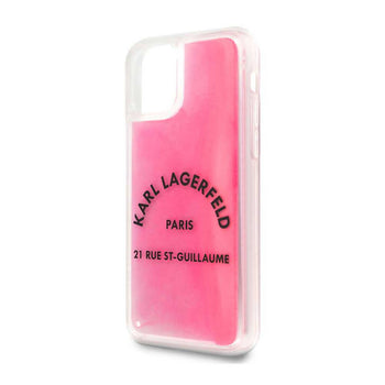 Karl Lagerfeld Glow in the Dark Sand Case For iPhone 11Pro - Grey/Pink