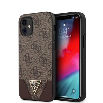 Guess 4G PU Contrast Hard Case iPhone 12 Mini (5.4") - Grey & Brown