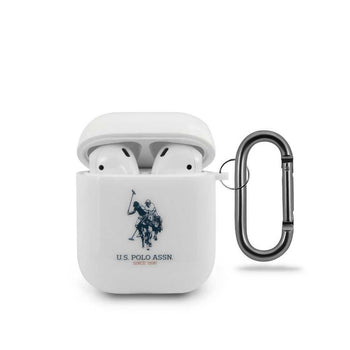 U.S.Polo for Airpods 1 and 2 - TPU Case with Horse Logo - White