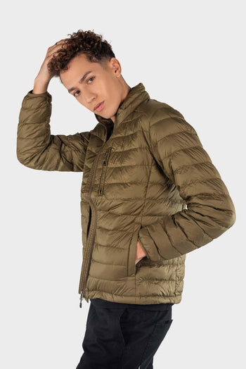 Bossini Mens Woven Down Jacket - Army Green