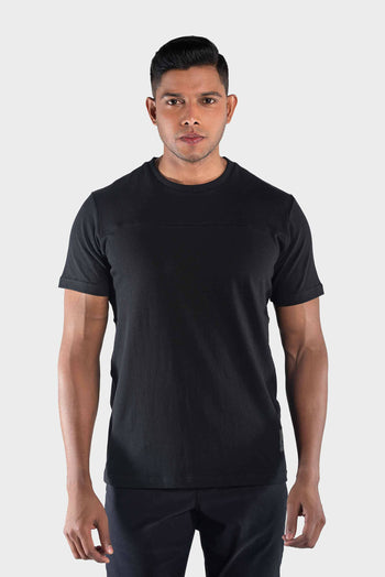 Bossini Mens Knitted T-Shirts - Black