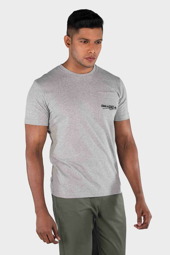 Bossini Mens Crew Neck Short Sleeves T-Shirt - Heather Grey