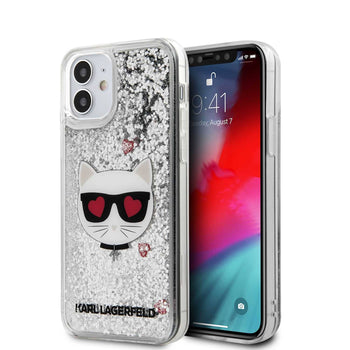 Karl Lagerfeld Liquid Glitter Hard Case Choupette for iPhone 12mini