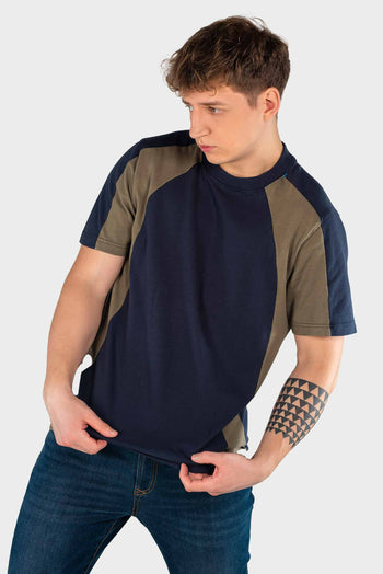 Bossini Mens Half Raglan Sleeves T-Shirt - Dark Blue