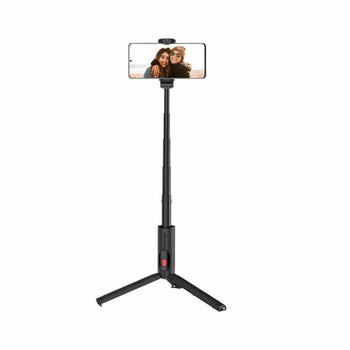 Porodo Selfie Stick with Tripod ( Detachable Remote Shutter ) - Black