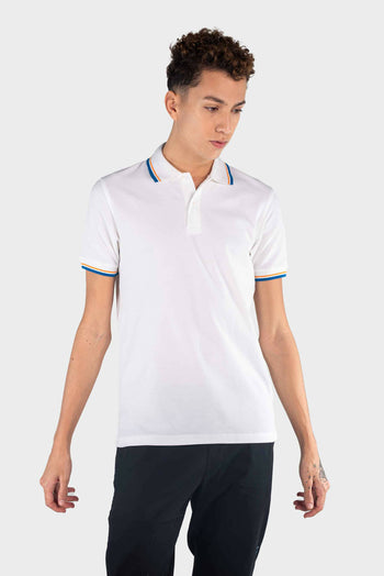 Bossini Mens Knitted Polo Shirt - White